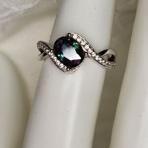Mystic Topaz Swirl Ring S925 Collectible